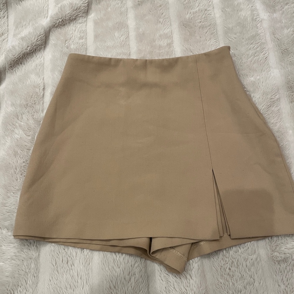 Zara Tan Slit Skort
